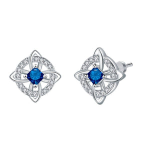 Celtic Knot Birthstone Geometric Stud Earrings - Perimade & Co.