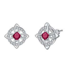 Celtic Knot Birthstone Geometric Stud Earrings - Perimade & Co.