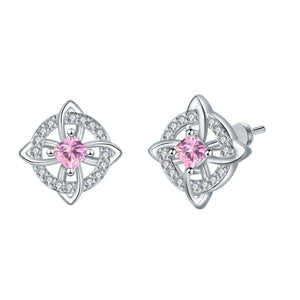 Celtic Knot Birthstone Geometric Stud Earrings - Perimade & Co.