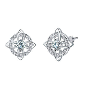 Celtic Knot Birthstone Geometric Stud Earrings - Perimade & Co.