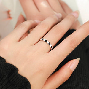 Checkerboard Black White Enamel Band Ring - Perimade & Co.