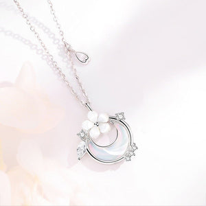 Cherry Blossom Moon Pendant Necklace - Perimade & Co.