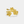 Gold floral earrings on a white background