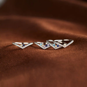 Chevron Custom Birthstone Pave Ring - Perimade & Co.