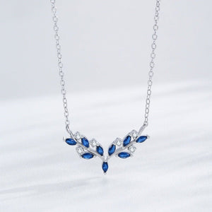 Chevron Olive Leaf Branch Pendant Necklace - Perimade & Co.