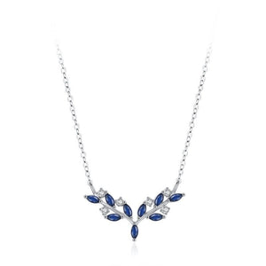 Chevron Olive Leaf Branch Pendant Necklace - Perimade & Co.