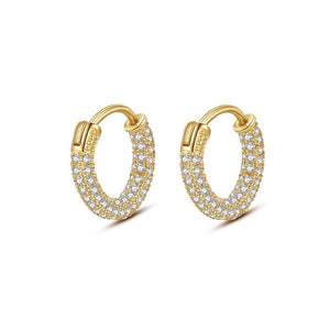 Chunky Full Micro Pave Huggie Hoop Earrings - Perimade & Co.