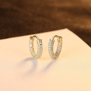 Chunky Full Micro Pave Huggie Hoop Earrings - Perimade & Co.