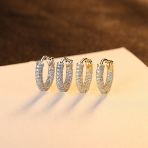 Chunky Full Micro Pave Huggie Hoop Earrings - Perimade & Co.