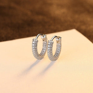 Chunky Full Micro Pave Huggie Hoop Earrings - Perimade & Co.