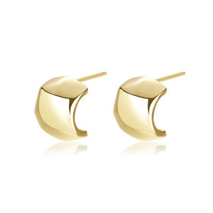 Chunky Geometric Dome Huggie Hoop Earrings - Perimade & Co.