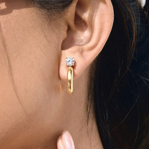 Chunky Geometric Moissanite Hoop Earrings - Perimade & Co.