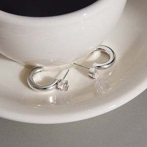 Chunky Geometric Moissanite Hoop Earrings - Perimade & Co.