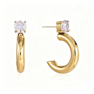 Chunky Geometric Moissanite Hoop Earrings - Perimade & Co.