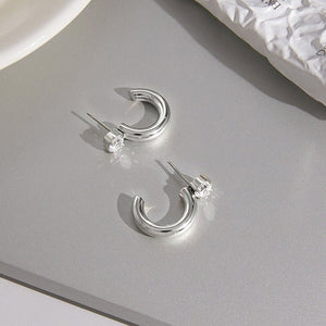 Chunky Geometric Moissanite Hoop Earrings - Perimade & Co.