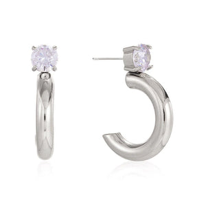 Chunky Geometric Moissanite Hoop Earrings - Perimade & Co.
