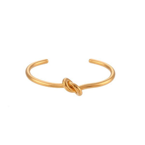 Chunky Gold Knot Open Cuff Bangle Bracelet - Perimade & Co.