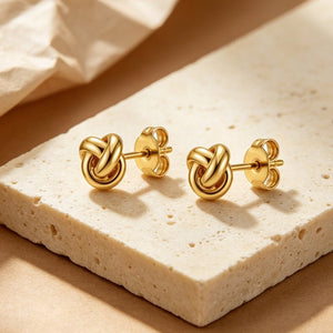 Chunky Interlocking Love Knot Stud Earrings - Perimade & Co.