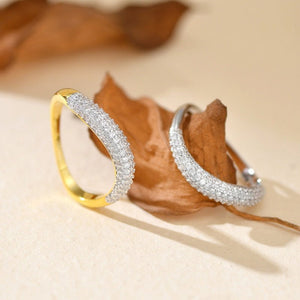 Chunky Pave Crystal Curved Dome Band Ring - Perimade & Co.