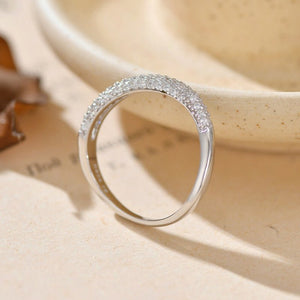 Chunky Pave Crystal Curved Dome Band Ring - Perimade & Co.