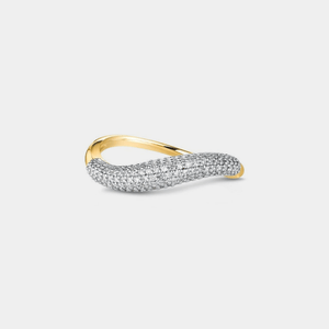Chunky Pave Crystal Curved Dome Band Ring - Perimade & Co.