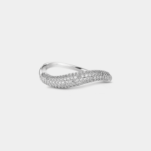 Chunky Pave Crystal Curved Dome Band Ring - Perimade & Co.