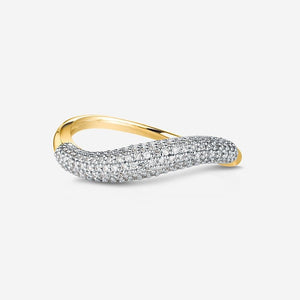 Chunky Pave Crystal Curved Dome Band Ring - Perimade & Co.