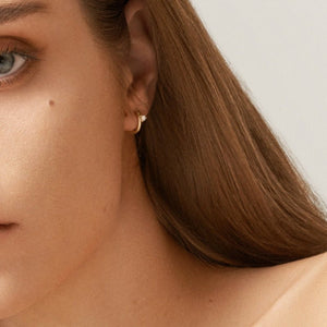 Classic Asymmetric CZ Huggie Hoop Earrings - Perimade & Co.