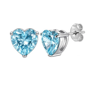 Classic Colorful Heart Birthstone Stud Earrings - Perimade & Co.