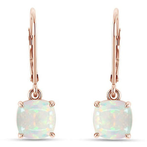 Classic Cushion - Cut Opal Drop Hoop Earrings - Perimade & Co.