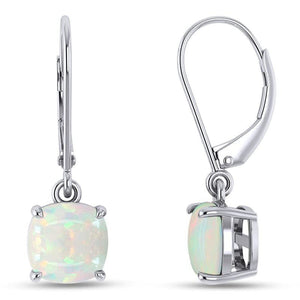 Classic Cushion - Cut Opal Drop Hoop Earrings - Perimade & Co.