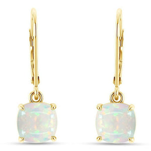 Classic Cushion - Cut Opal Drop Hoop Earrings - Perimade & Co.