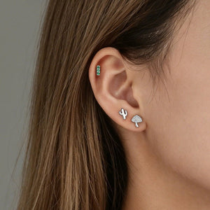 Classic Desert Cactus Cartilage Stud Earrings - Perimade & Co.