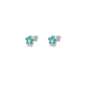 Classic Enamel Flower Butterfly Stud Earrings - Perimade & Co.