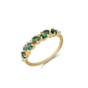 Classic Five Symmetrical Gemstone Band Ring - Perimade & Co.