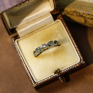 Classic Five Symmetrical Gemstone Band Ring - Perimade & Co.