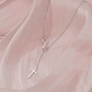 Classic Infinity Cross Charm Lariat Y Necklace - Perimade & Co.