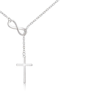 Classic Infinity Cross Charm Lariat Y Necklace - Perimade & Co.
