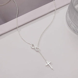 Classic Infinity Cross Charm Lariat Y Necklace - Perimade & Co.