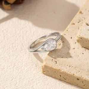 Classic Pear Moissanite Split Layer Band Ring - Perimade & Co.