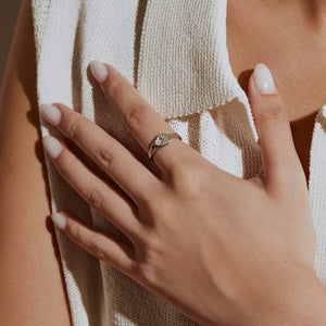 Classic Pear Moissanite Split Layer Band Ring - Perimade & Co.