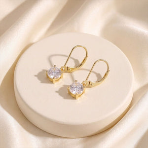 Classic Round Moissanite Drop Hoop Earrings - Perimade & Co.