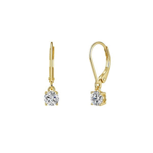Classic Round Moissanite Drop Hoop Earrings - Perimade & Co.