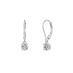 Classic Round Moissanite Drop Hoop Earrings - Perimade & Co.