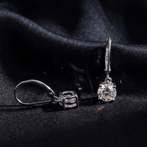Classic Round Moissanite Drop Hoop Earrings - Perimade & Co.