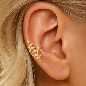 Classic Textured Leaf Branch Clip-On Earrings - Perimade & Co.