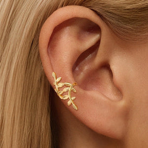 Classic Textured Leaf Branch Clip-On Earrings - Perimade & Co.