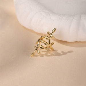 Classic Textured Leaf Branch Clip-On Earrings - Perimade & Co.