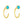 Classic Turquoise Bezel Open Hoop Earrings - Perimade & Co.
