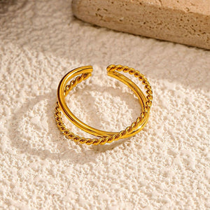 Classic Twist Crossover Stackable Open Ring - Perimade & Co.